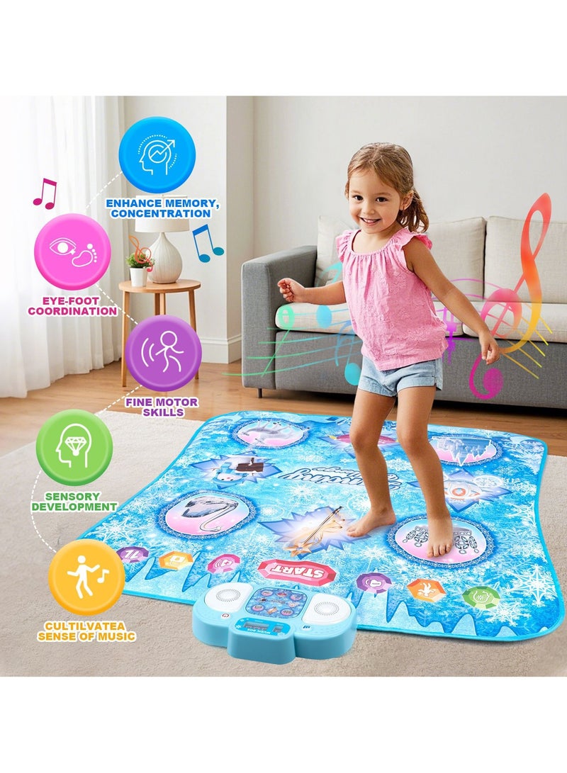 عام سجادة رقص فردية، بسجادة موسيقية للتعلم المبكر للأطفال مقاس 87×91 سم، وضع الذاكرة، تحدي التمرين، بسجادة سميكة مانعة للانزلاق، لعبة موسيقية تعمل بالقدم، أداة لياقة داخلية للتفاعل بين الوالدين والطفل. - Image 3